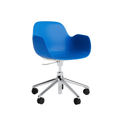 Form Armchair Swivel 5W Gas Lift Alu Bright Blue | Chairs | Normann Copenhagen
