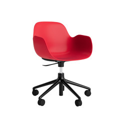 Form Armchair Swivel 5W Gas Lift Black Alu Bright Red | Chairs | Normann Copenhagen