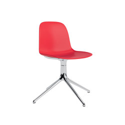 Form Chair Swivel 4L Alu Bright Red | Chairs | Normann Copenhagen