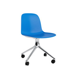 Form Chair Swivel 4W Alu Bright Blue | Chairs | Normann Copenhagen