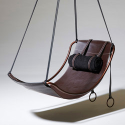 Sling Slim Leather Hanging Chair | Armchairs | Studio Stirling
