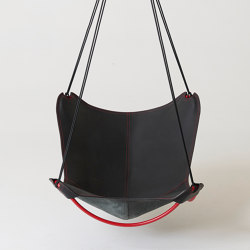 Butterfly Hanging Chair Black with Red Frame | Columpios | Studio Stirling