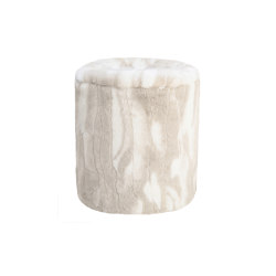 Faux fur beanbag | Beige & white faux fur stool | Tabourets | MX HOME