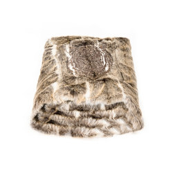 Faux fur blanket | Brown embroidered faux fur blanket | Bettdecken | MX HOME