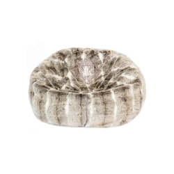 Faux fur beanbag | Brown faux fur embroidered beanbag | Seating | MX HOME