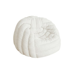 Sgabellodi lana riccia | Sgabello XL Igloo di lana riccia bianco crema | Poltrone sacco | MX HOME
