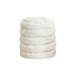 Puf de lana rizada | Taburete de lana rizada crema blanca | Stools | MX HOME