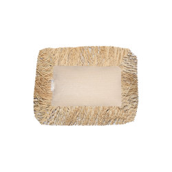 Outdoor cushion | Long raffia-effect cushion with bangs - Outdoor | Home textiles | MX HOME