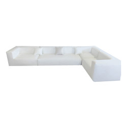 Indoor modular sofa | Modular corner sofa - Removable cover 5/6 seater - Linen | Canapés | MX HOME