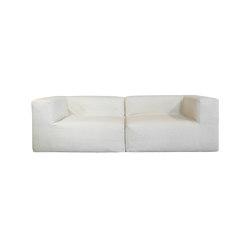 Innensofa | Indoor-Sofa modular abnehmbar aus Bouclé-Wolle 3 Sitzer, weiß | Sofas | MX HOME
