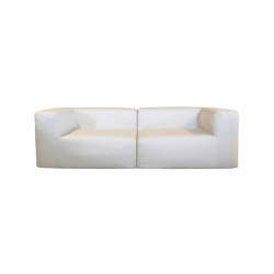 Indoor modular sofa | Modular sofa - Removable cover 3 seater - Linen | Canapés | MX HOME