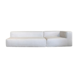 Indoor modular sofa | Modular sofa - Removable cover 4/5 seater - Linen | Canapés | MX HOME