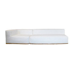 Indoor modular sofa | Modular sofa - Removable cover 4/5 seater - Washed cotton wiht fringe | Divani | MX HOME