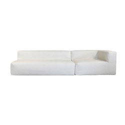 Innensofa | Indoor-Sofa modular abnehmbar aus Bouclé-Wolle 4/5 Sitzer, weiß | Sofas | MX HOME