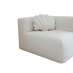 Indoor modular sofa | Modular sofa 1 module - Removable cover - Curly wool | Modular seating elements | MX HOME