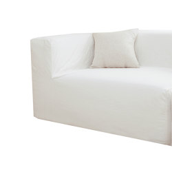 Indoor modular sofa | Modular sofa 1 module - Removable cover - White cotton | Modular seating elements | MX HOME