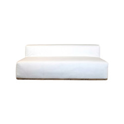 Indoor modular sofa | Modular sofa bench - Removable cover - White cotton with fringes | Canapés | MX HOME