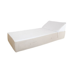 Outdoor-Bett | Außenbett aus Schaumstoff 1 Sitzer, weiß und beige | Sonnenliegen / Liegestühle | MX HOME