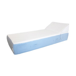 Outdoor-Bett | Außenbett aus Schaumstoff 1 Sitzer, weiß und blau | Sonnenliegen / Liegestühle | MX HOME