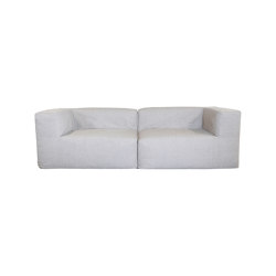 Outdoor sofa | Outdoor modular sofa - Removable cover 3 seater - Linen | Canapés | MX HOME