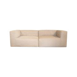 Outdoor sofa | Outdoor modular sofa - Removable cover 3 seater - Raffia | closed base | MX HOME