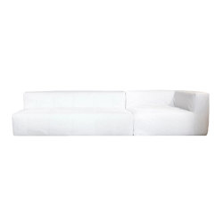 Outdoor sofa | Outdoor modular sofa - Removable cover 4/5 seater - White | Corner configurations | MX HOME