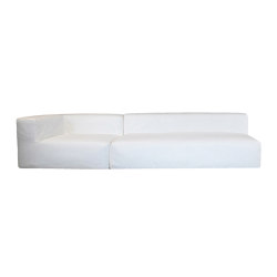 Outdoor sofa | Outdoor modular sofa - Removable cover 4/5 seater - White cotton | Canapés | MX HOME