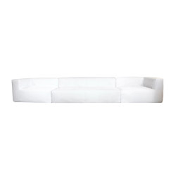 Outdoor sofa | Outdoor modular sofa - Removable cover 5/6 seater - White | Divani | MX HOME