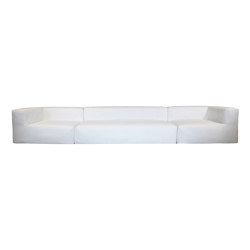Outdoor sofa | Outdoor modular sofa - Removable cover 5/6 seater - White cotton | Canapés | MX HOME