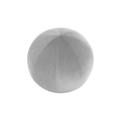 Cojín de terciopelo | Cojin pelota de terciopelo gris | Cojines | MX HOME