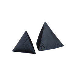 Coussin Intérieur Velours | Lot de 2 coussins pyramide en velours Noir | Home textiles | MX HOME