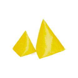 Coussin Intérieur Velours | Lot de 2 coussins pyramide en velours jaune moutarde | Coussins | MX HOME