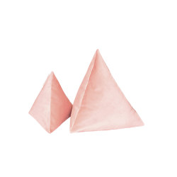 Kissen aus Samt | 2er-Set Pyramidenkissen aus puderrosa Samt | Kissen | MX HOME
