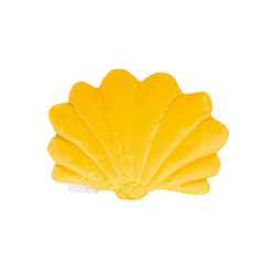 Coussin Intérieur Velours | Coussin coquillage en velours jaune moutarde | Coussins | MX HOME