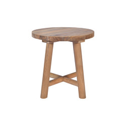 Ubud Stripes Coffee Table D45 Teak Top  | open base | cbdesign