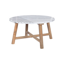 Ubud Stripes Coffee Table D75 Marble Top  | open base | cbdesign