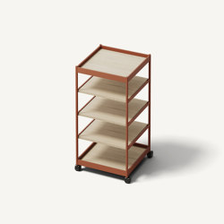 Beside Tall Frame, 5 Pcs Shelves Copper Brown/Oak | Estantería | MIZETTO