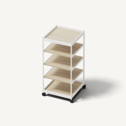 Beside Tall Frame, 5 Pcs Shelves Signal White/Oak | Scaffali | MIZETTO