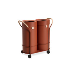 Bt L Set Copper Brown/Trolley + 2 Pcs Bins | Abfallbehälter / Papierkörbe | MIZETTO