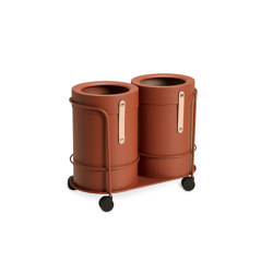 Bt S Set Copper Brown/Trolley + 2 Pcs Bins | Living room / Office accessories | MIZETTO