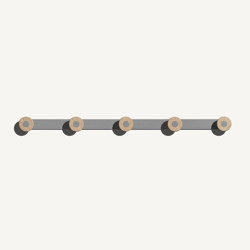 Bloom Wall Mounted Coat Rack Pale Grey | Hook rails | MIZETTO