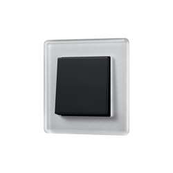 A VIVA in crystal grey switch in black | Interrupteurs à bouton poussoir | JUNG