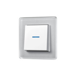 A VIVA in crystal grey switch in white LED in blue | Interrupteurs à bouton poussoir | JUNG