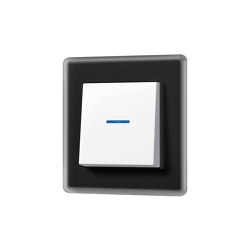 A VIVA in black switch in white LED in blue | Tastschalter | JUNG
