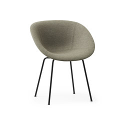 Mat Armchair Full Upholstery Black Steel | Chairs | Normann Copenhagen