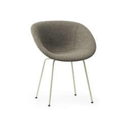 Mat Armchair Full Upholstery Cream Steel | Chaises | Normann Copenhagen