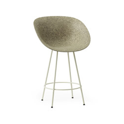 Mat Barstuhl mit Armlehne 65 cm Creme stahl - Seegras | Bar stools | Normann Copenhagen