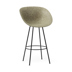 Mat Barstuhl mit Armlehne 75 cm schwarzes stahl - Seegras | Bar stools | Normann Copenhagen