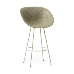 Mat Bar Armchair 75 Creme Steel - Seaweed | Taburetes de bar | Normann Copenhagen