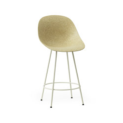 Mat Barchair 65 cm Creme Steel - Hemp | Bar stools | Normann Copenhagen